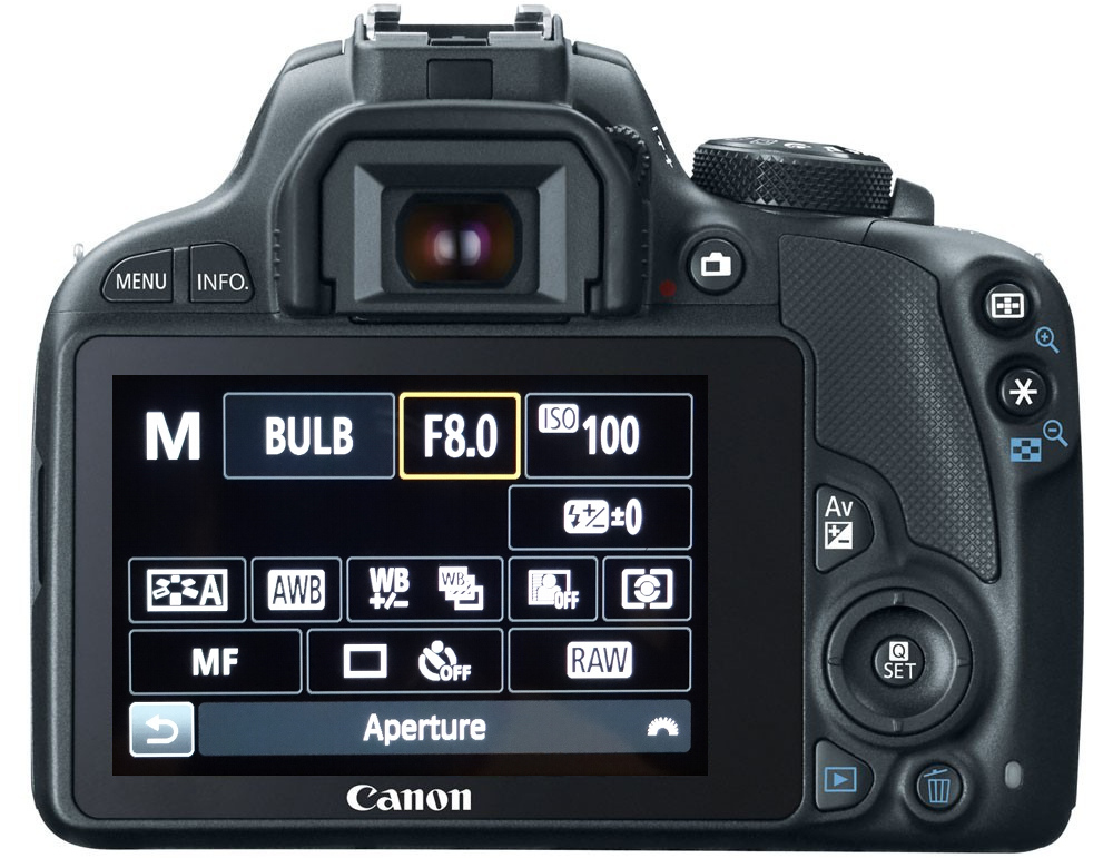 Canon SL1 aperture selection