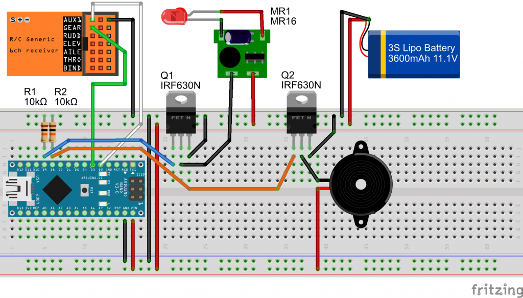 Quadcopter Controller Project - Breadboard view