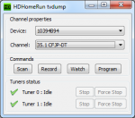HDHomeRun Tv Dump - Main Window scan completed